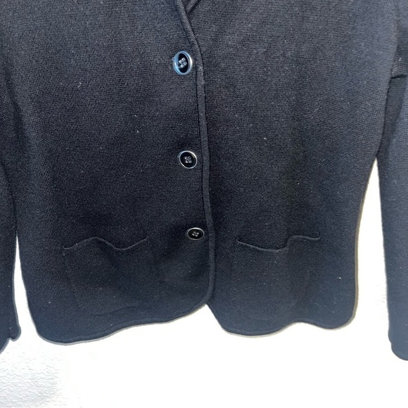 Talbots 100% Pure Merino Wool Black Button Up Cardigan Size Large - Picture 3 of 6